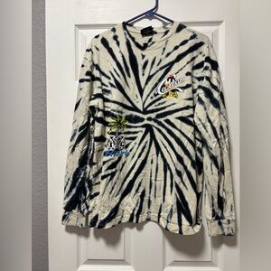 Icecream Black and White Tie-Dye Long Sleeve Shirt